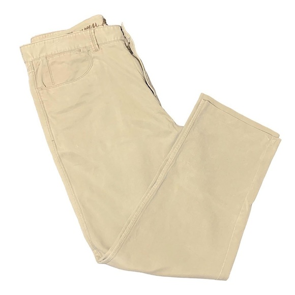 TOMMY Bahama Tan Beige Chambray Pants Tencel Cotton Blend Straight Leg Sz 38X32 - Picture 4 of 13